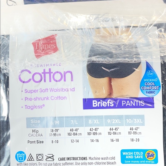 🆕 Hanes Tagless Ribbed Cotton Briefs 7-Pack - Assorted Colors Sz Large | NWT - Picture 3 of 3